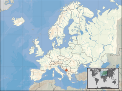 Location of  മൊണ്ടിനെഗ്രോ  (orange) on the European continent  (white)  —  [Legend]