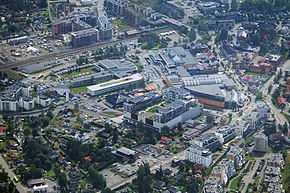 Luftbild vom Zentrum Jessheims