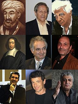 1. řada: Maimonides, Claude Cohen-Tannoudji, Jacques Derrida 2. řada: Baruch Spinoza, Jacques Attali, Jean-Pierre Bacri 3. řada: Alain Chabat, Patrick Bruel, Enrico Macias