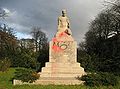 WWI memorial in Baerwaldstraße after paint attack