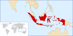 အင်ဒိုနီးရှားနိုင်ငံ ၏ တည်နေရာ