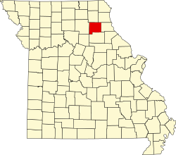 map of Missouri highlighting Shelby County