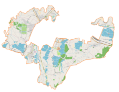 Mapa konturowa gminy wiejskiej Oświęcim, u góry po prawej znajduje się punkt z opisem „Dwory Drugie”