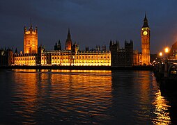 英國國會大廈西敏寺與大本钟夜景