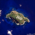 Satellite image of Pitcairn island