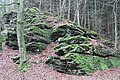 Rock formation in the Rueckersbach Canyon, Bavaria/Germany