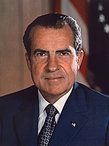 Photographic portrait of Richard Nixon