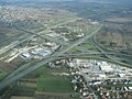 Das Autobahnkreuz Lučko bei Zagreb zwischen der A3 und der A1.