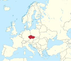 捷克響歐洲嘅位置（紅色）