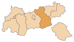 Lage des Bezirks Bezirk Schwaz im Bundesland Tirol (anklickbare Karte)