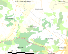 Mapa obce Chamouillac