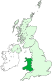 English: Map of Wales within the United Kingdom Français : Localisation du Pays de Galles dans le Royaume-Uni