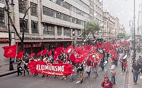 Manifestación del Primero de Mayo en México DF, México (año 2017).