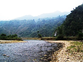 Lũ tích ở dòng Nậm Mạ tại bản Nà Sài xã Minh Ngọc, Hà Giang