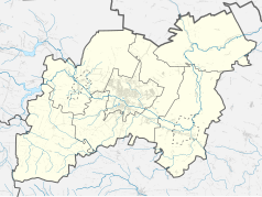 Mapa konturowa powiatu ostrowieckiego, na dole po lewej znajduje się punkt z opisem „Boksyce”