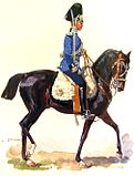 Leutnant des 2. Großherzoglich Mecklenburgischen Dragoner-Regiments Nr. 18 in Paradeuniform zu Pferde