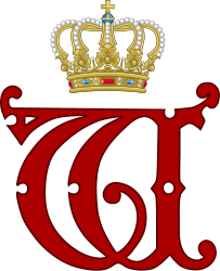 Württemberg Kralı II. William Kraliyet Monogramı (varyant)