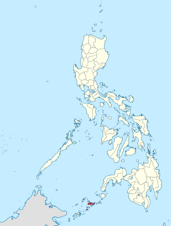 Mapa ng Pilipinas na magpapakita ng lalawigan ng Sulu