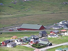 Trongisvágur, uitzicht op de sporthal