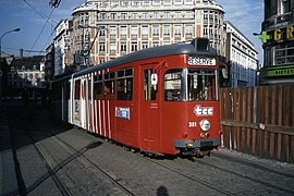 Rame Düwag sur le tramway de Lille - Roubaix - Tourcoing en 1983.