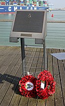 Commemorative plate in the port of Zeebrugge