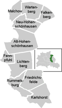 Mapa del distrito de Lichtenberg