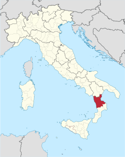 Разположение на Козенца в Италия