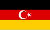 Almanya'daki Türklerin siyasal anlamı bulunmayan ve sadece kültürel açıdan Almanya'da Türk futbol takımını desteklemek için oluşturdukları bayrak[9]