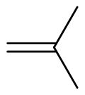 Structuurformule van isobuteen