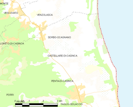 Mapa obce Castellare-di-Casinca