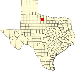 Karte von Baylor County innerhalb von Texas