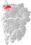 Bremanger markert med rødt på fylkeskartet