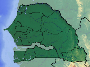 Зелений Мис. Карта розташування: Сенегал