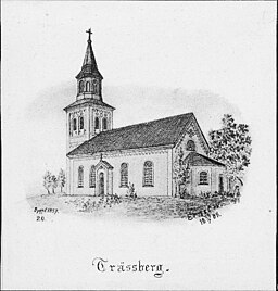 Kyrkan på teckning från 1889.