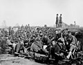 Soldiers in the trenches before battle, Petersburg, Virginia, 1865.