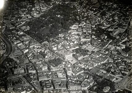 Aerial view over central Bucharest, 1916