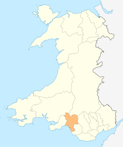 下塔尔波特港在威尔士的地理位置