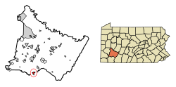 Location of Scottdale in Westmoreland County, Pennsylvania