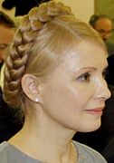 Yulia Tymoshenko con una corona de trenza