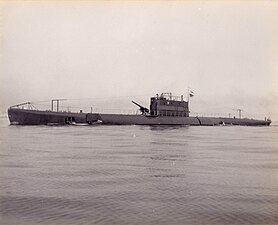 El submarino Humaytá en 1940, era un submarino de clase Balilla modificado construido en Italia para la Armada de Brasil.
