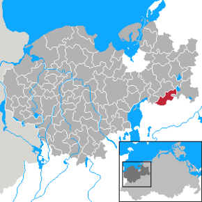 Poziția Bibow pe harta districtului Nordwestmecklenburg