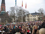 Nedanför Universitetshuset, Uppsala.