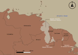 Disputed Territories Venezuela Guyana Suriname Fr Guiana.png