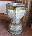 Baptismal font in cathedral church in Kamień Pomorski