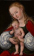 لوکاس کراناخ پدر، مدونا و کودک با انگورها، ۱۵۳۷.