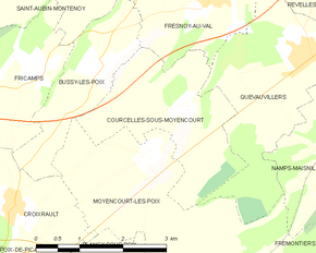 Poziția localității Courcelles-sous-Moyencourt