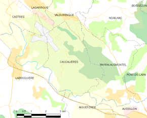 Poziția localității Caucalières