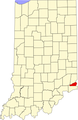 Karte von Ohio County innerhalb von Indiana