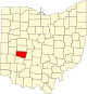 Localização do Map of Ohio highlighting Clark County