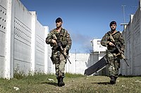 Het woodland-gevechtstenue gedragen door mariniers op Sint Maarten, in 2017